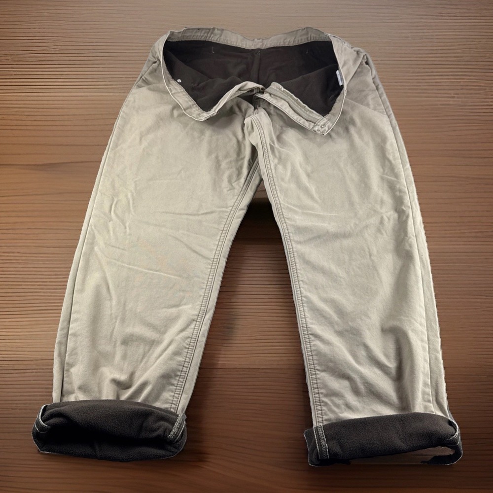 Lee Riders Fleece Lined Pants Mens 40x32 Beige Performance Outdoors Winter Snow